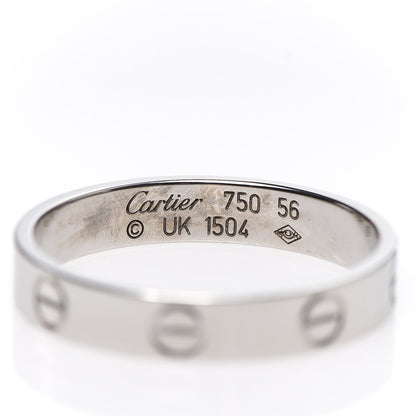 Cartier 18K White Gold 3.5mm LOVE Wedding Band Ring 56 7.5 4 of 4