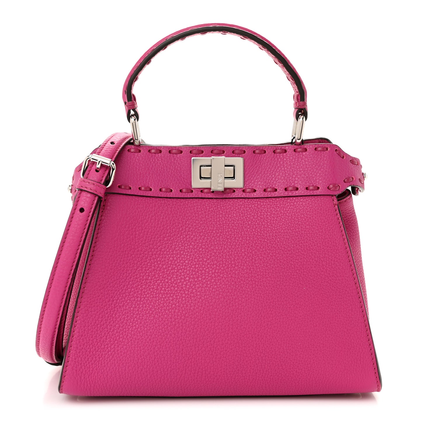 Vitello Granato Camoscio Selleria Macro Stitchings Mini Peekaboo Iconic Satchel Magenta