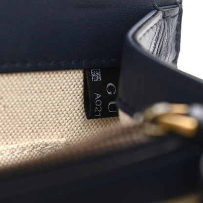 Gucci Moon Calfskin Bamboo Web Medium Dionysus Top Handle Bag Blue Emerald Hibiscus Red 8 of 12