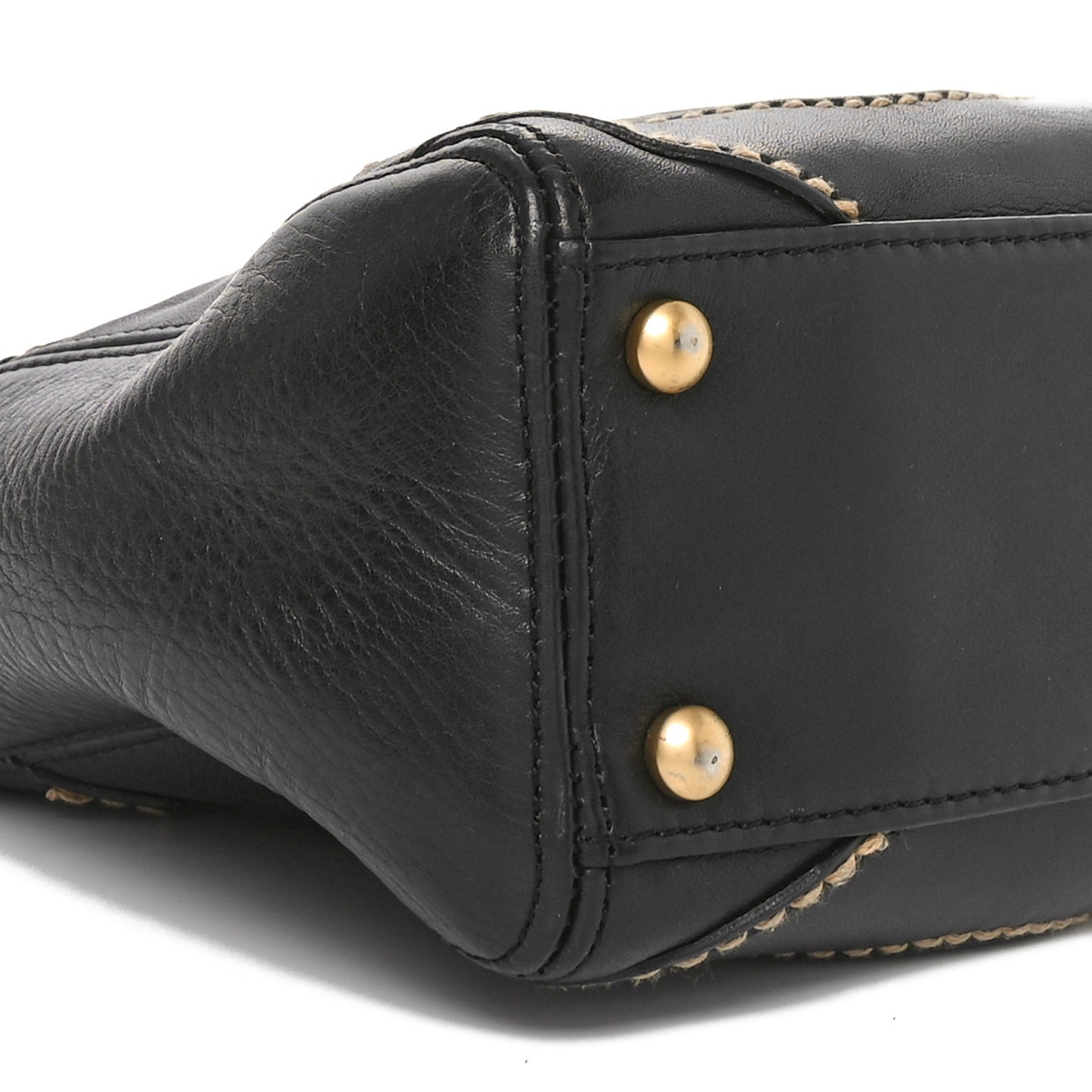 Calfskin CC Stitched Small Hobo Black