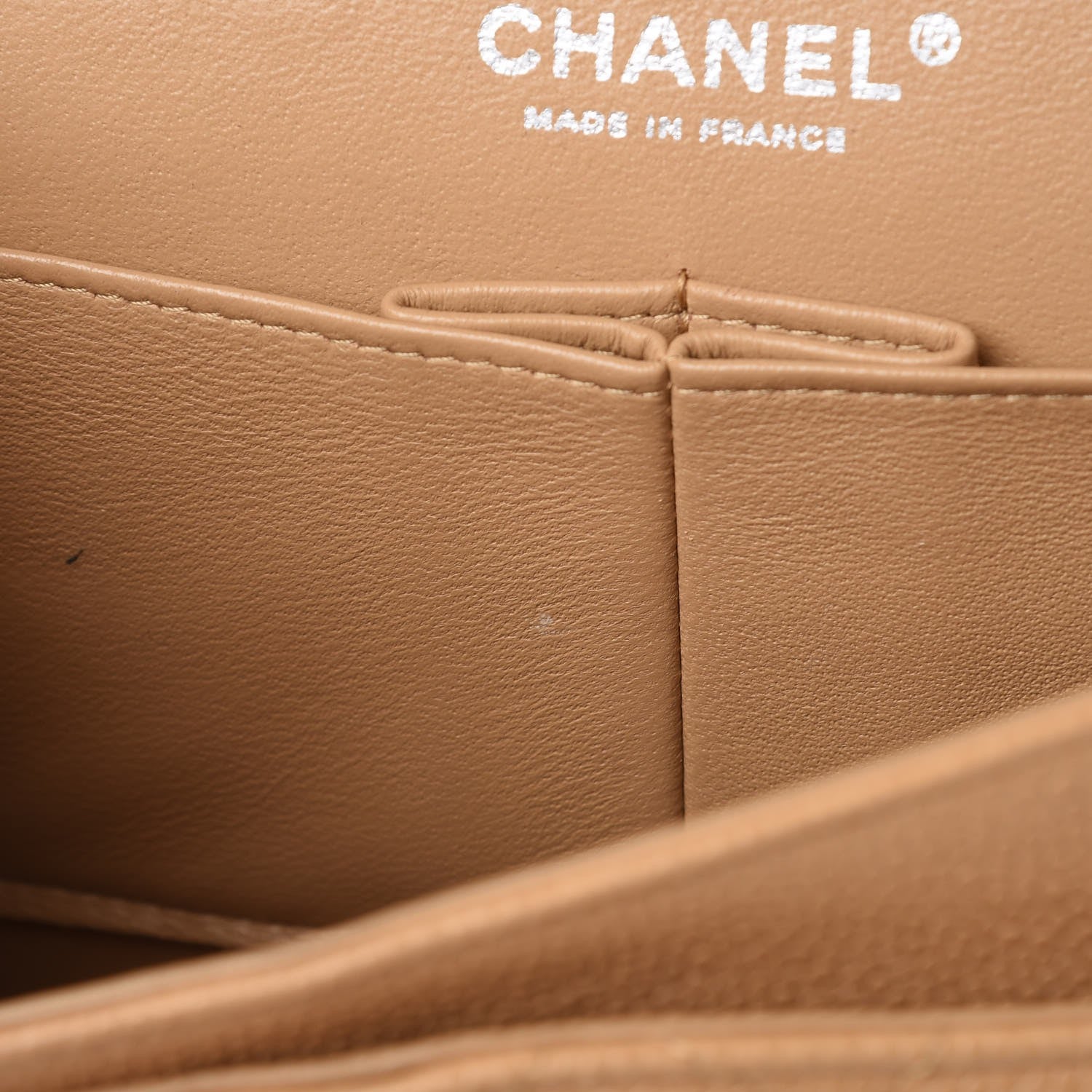 Chanel Caviar Quilted Medium Double Flap Beige 8 of 10