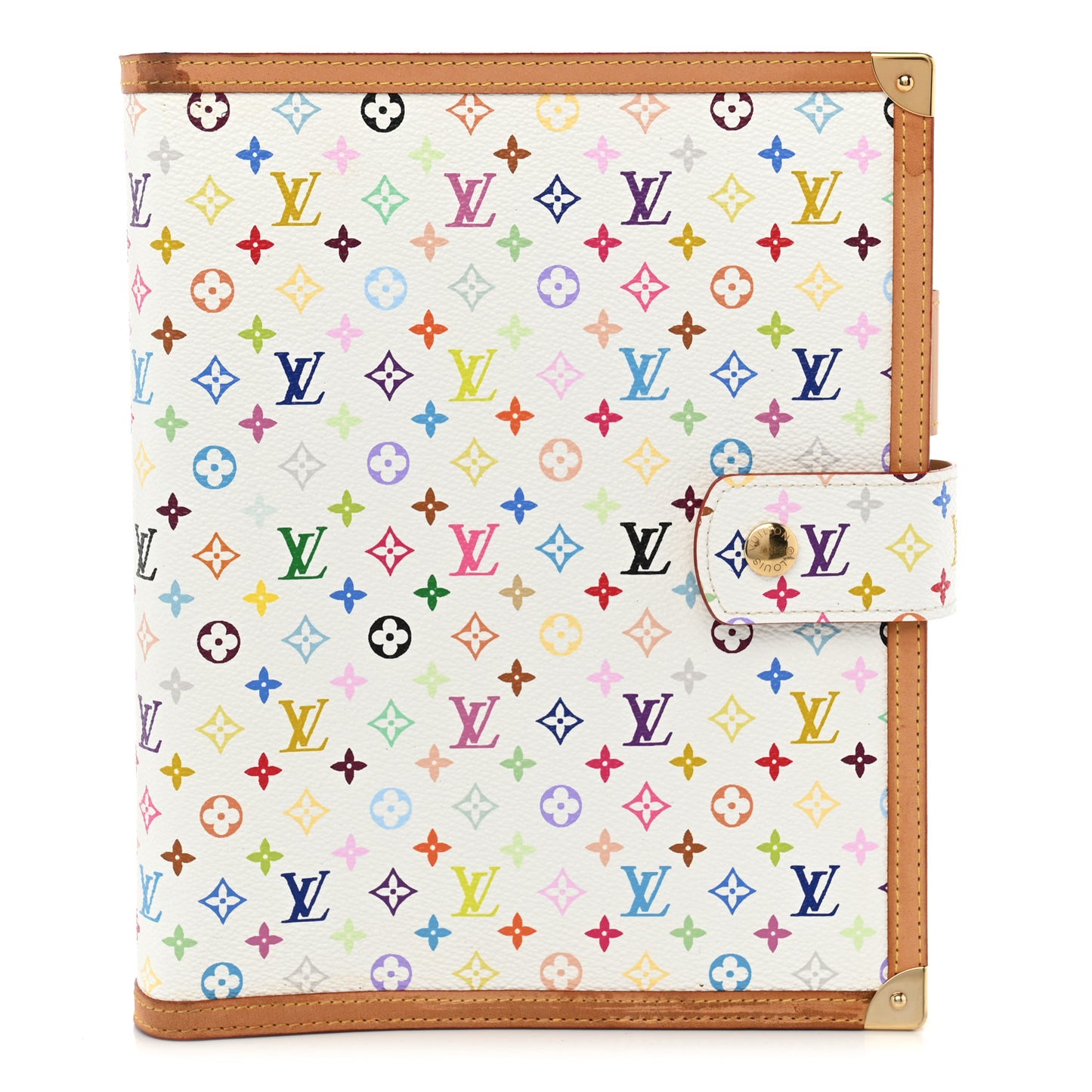 Monogram Multicolor Large Ring Agenda Cover White