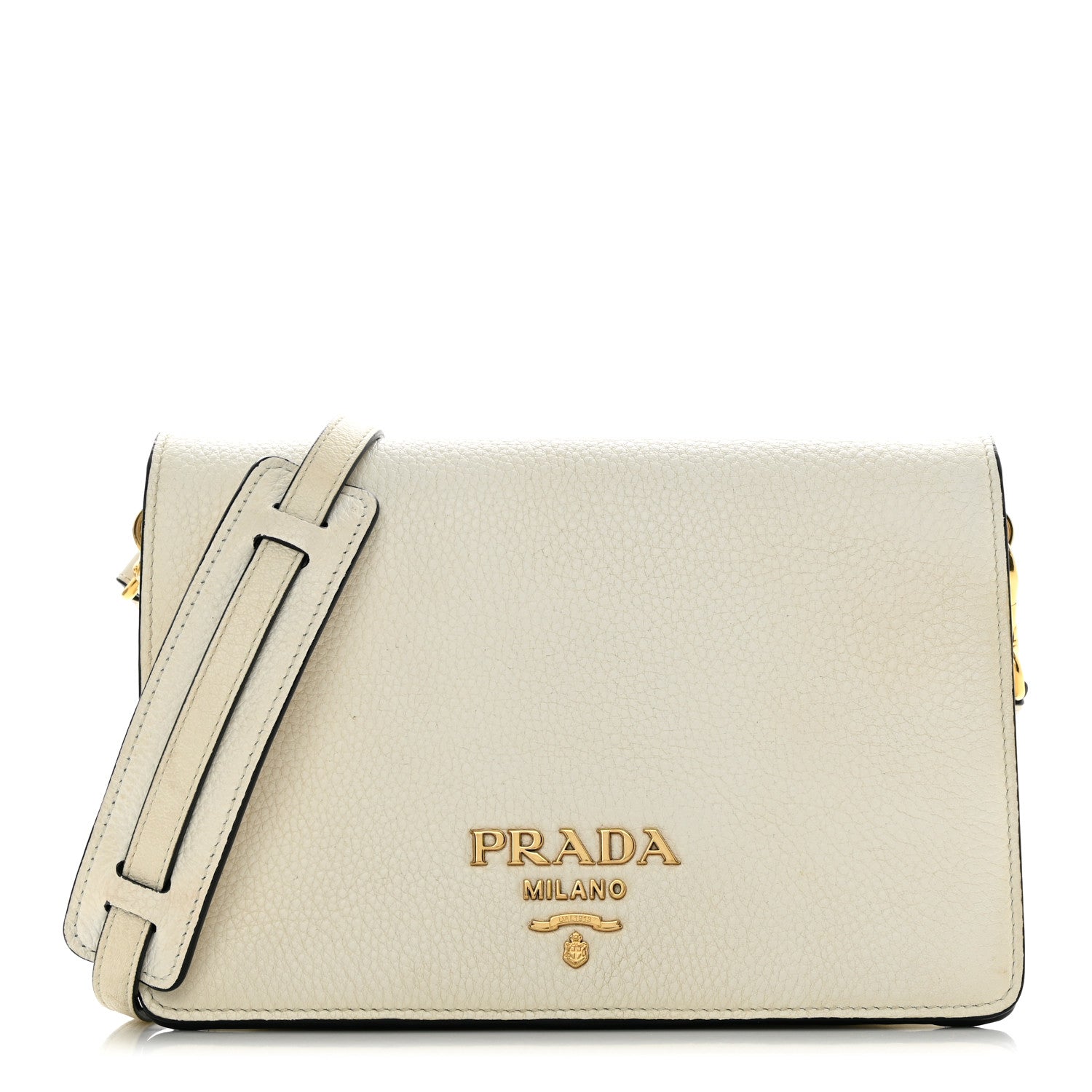 Prada Vitello Daino Crossbody Flap White 1 of 17