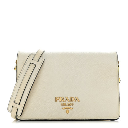 Prada Vitello Daino Crossbody Flap White 1 of 17