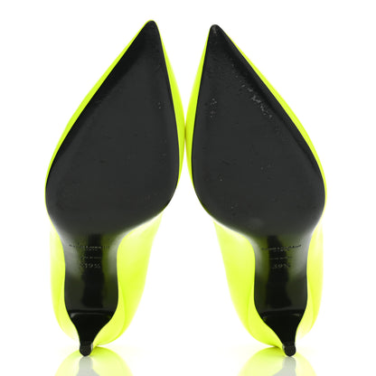 Saint Laurent Patent Calfskin Kiki 55 Pumps 39.5 Neon Yellow 5 of 11