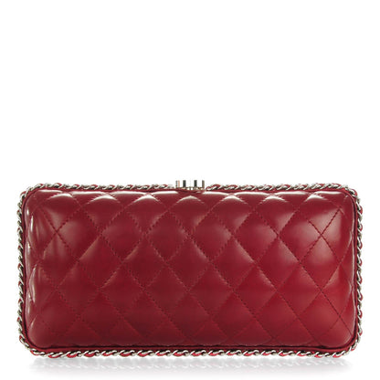 Chanel Lambskin Quilted Chain Around Clutch Red 1 of 8