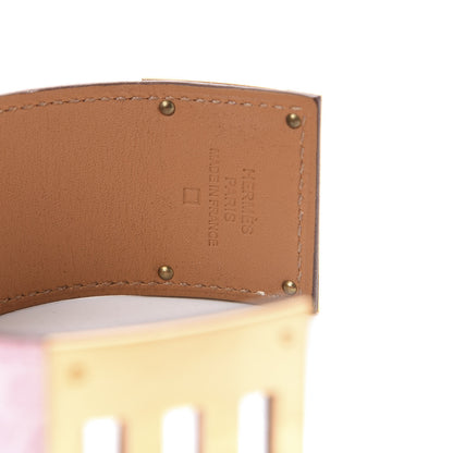 Hermes Matte Alligator Kelly Dog Bracelet T1 5P Pink 4 of 4