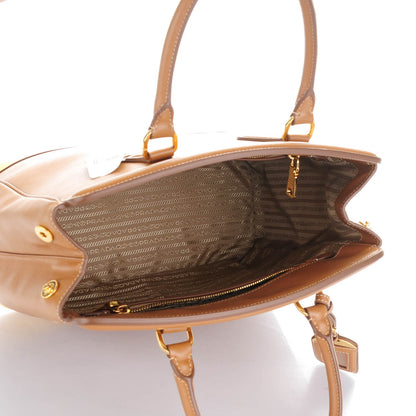 Prada Saffiano Lux Bi-Color Parabole Tote Caramel Mimosa 5 of 8