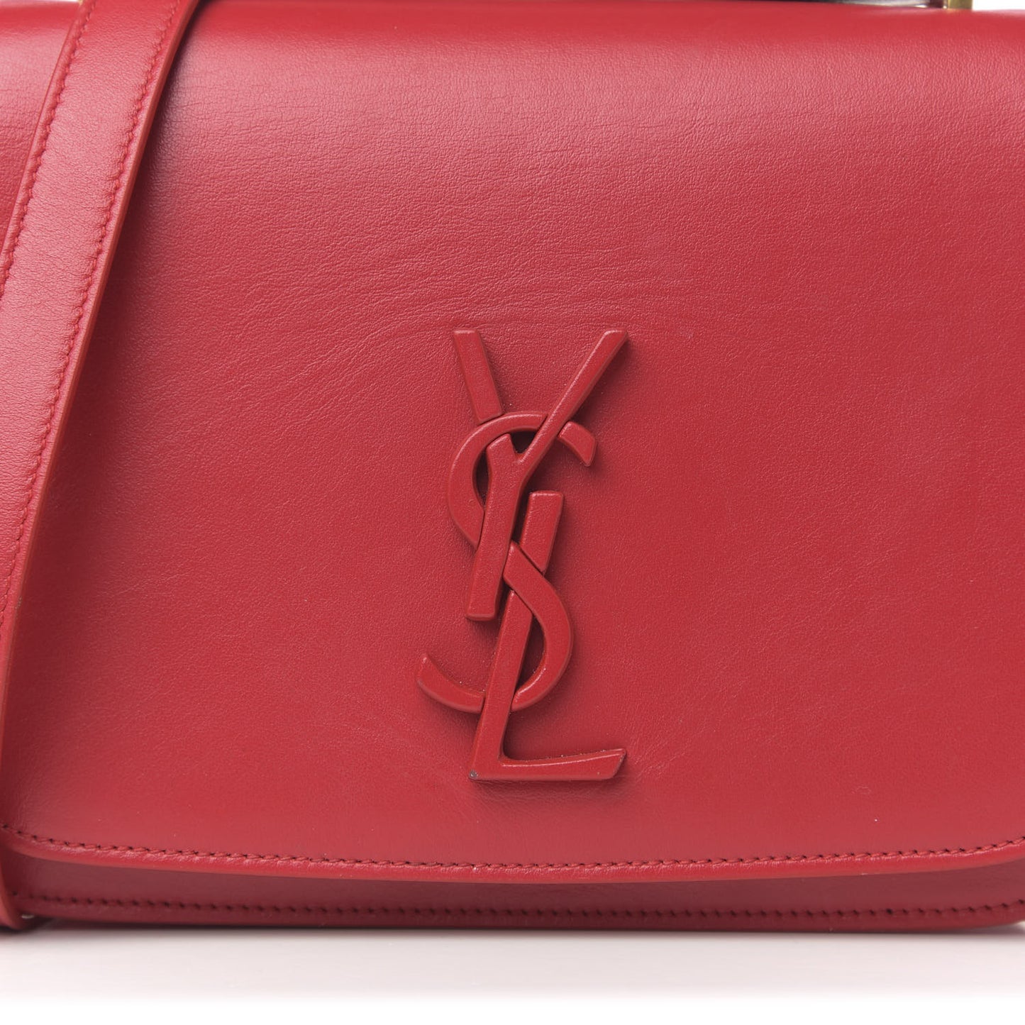 Smooth Calfskin Small Spontini Saddle Bag Lipstick Red