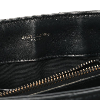 Saint Laurent Calfskin Y Quilted Monogram Monochrome Small Loulou Chain Satchel Black 6 of 12
