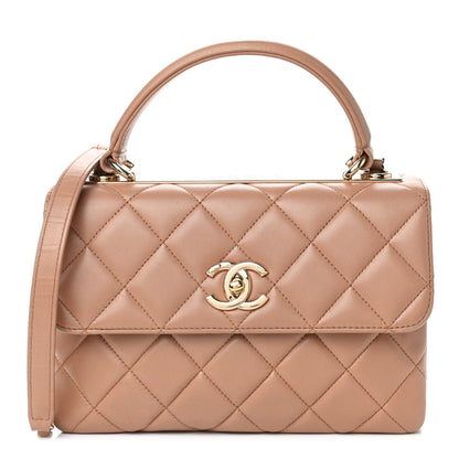 Chanel Lambskin Quilted Small Trendy CC Flap Dual Handle Bag Camel 1 of 4