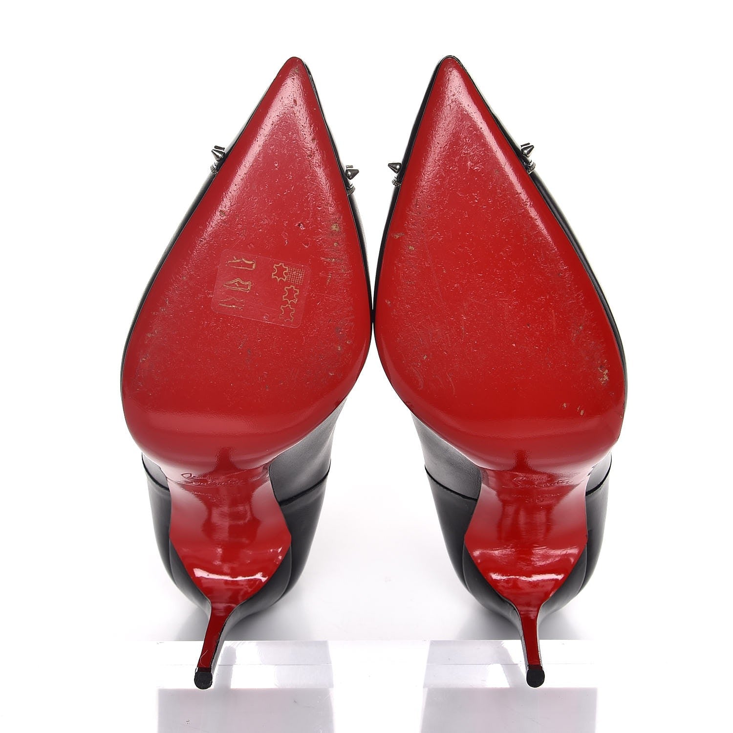 Christian Louboutin Calfskin Banjo Spiked Cap Toe 110 Booties 39 Black 5 of 7