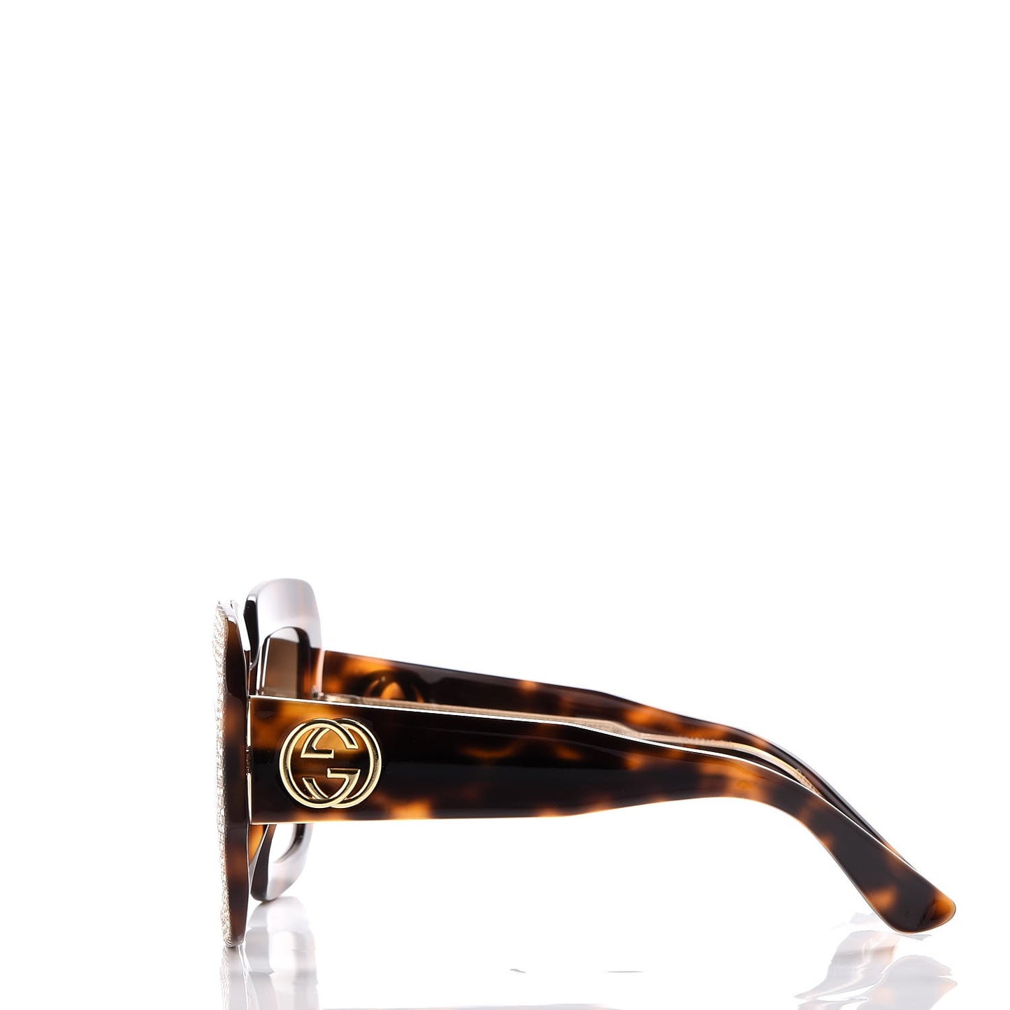 Crystal Square Frame Sunglasses GG3861/S Tortoise