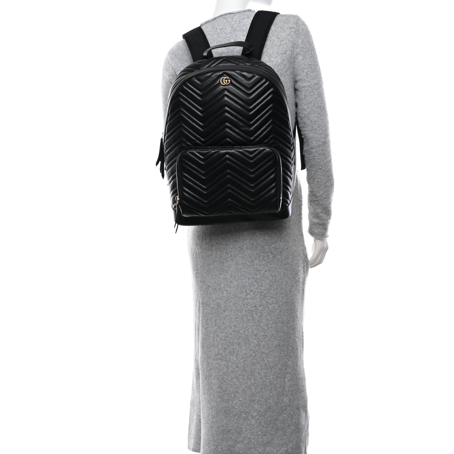 Gucci Calfskin Matelasse GG Marmont Day Backpack Black 3 of 10