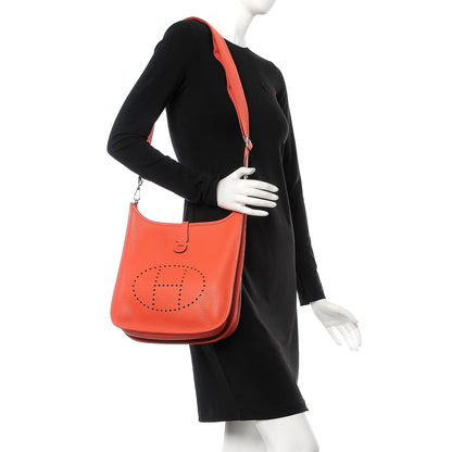 Hermes Taurillon Clemence Evelyne III PM Rouge Pivoine 2 of 8