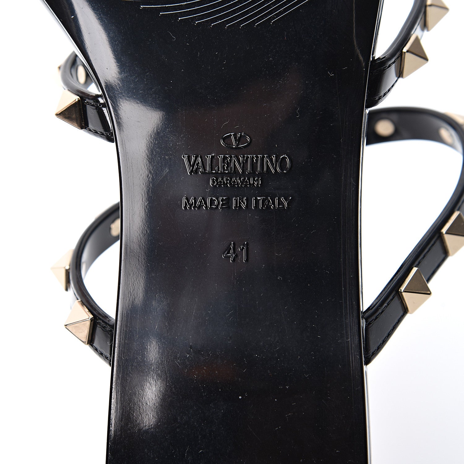 Valentino Garavani PVC Jelly Rockstud Caged Flat Thong Sandals 41 Black 8 of 8