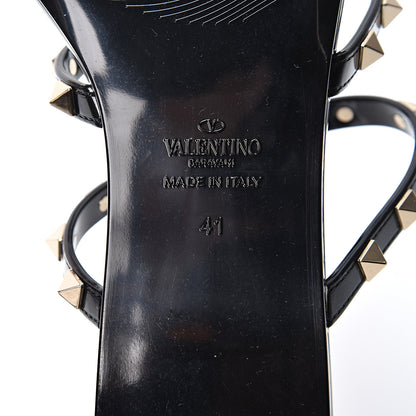 Valentino Garavani PVC Jelly Rockstud Caged Flat Thong Sandals 41 Black 8 of 8