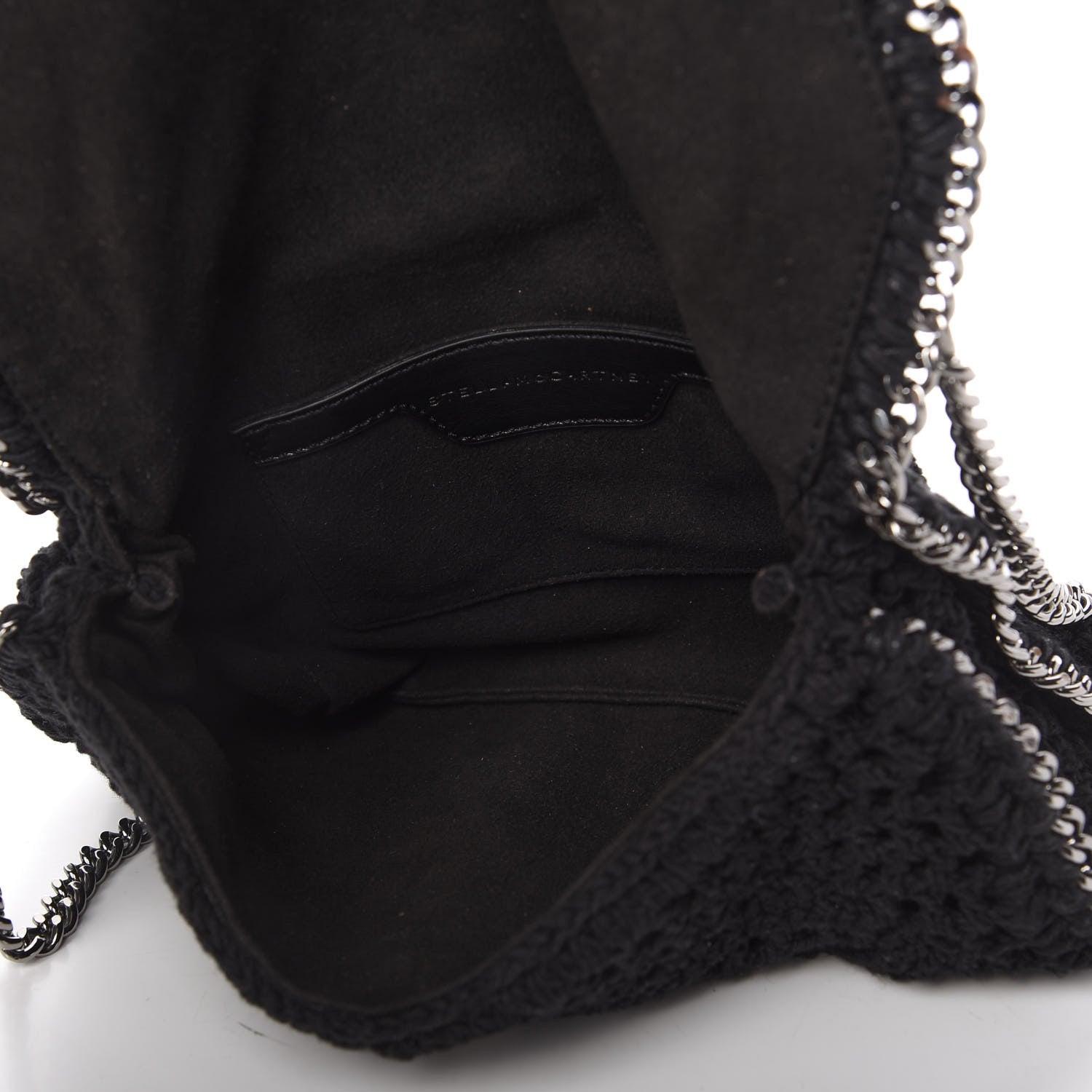 Stella McCartney Cotton Crochet Falabella Ajouree Tote Bag Black 5 of 10