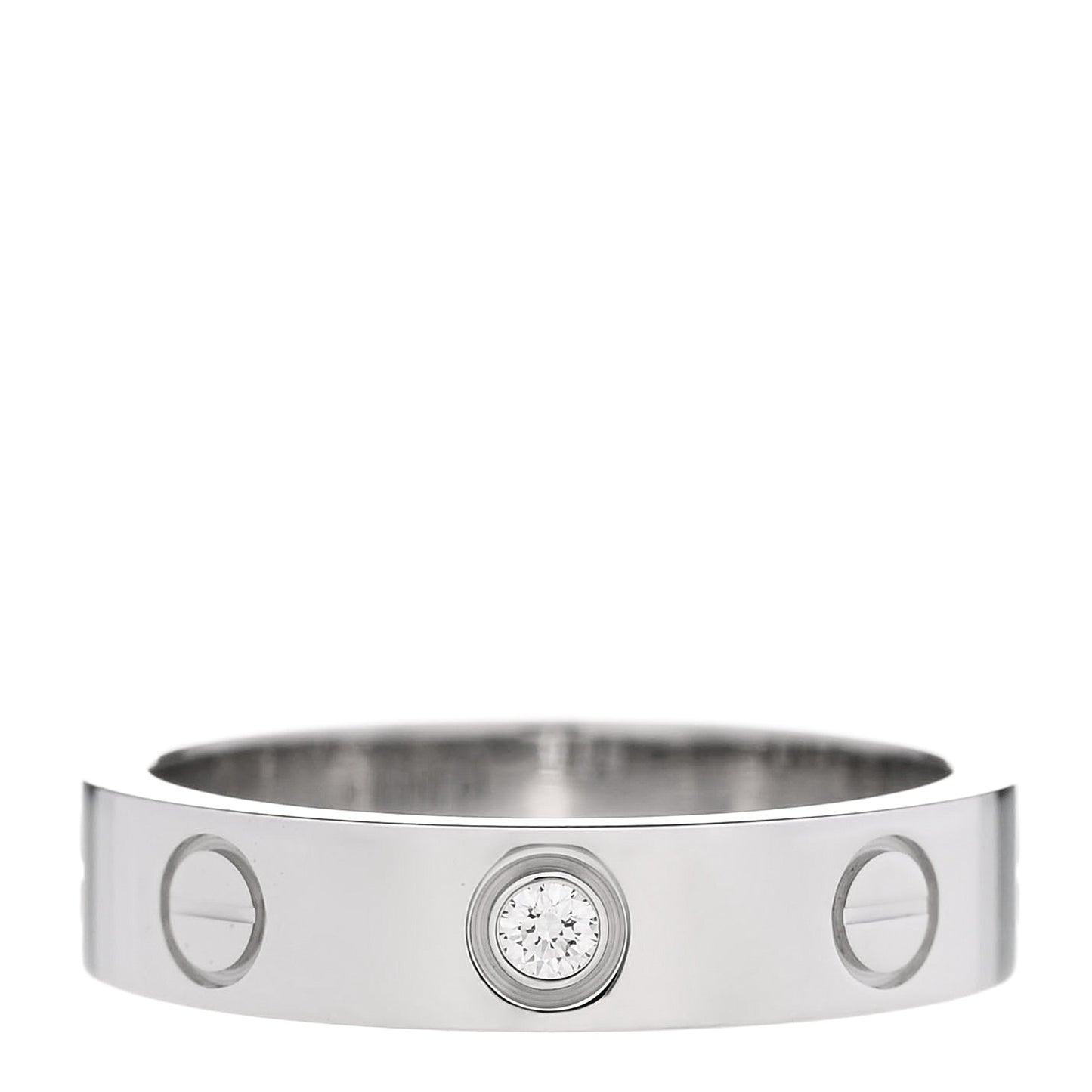 18K White Gold Diamond 4mm LOVE Wedding Band Ring 48 4.5