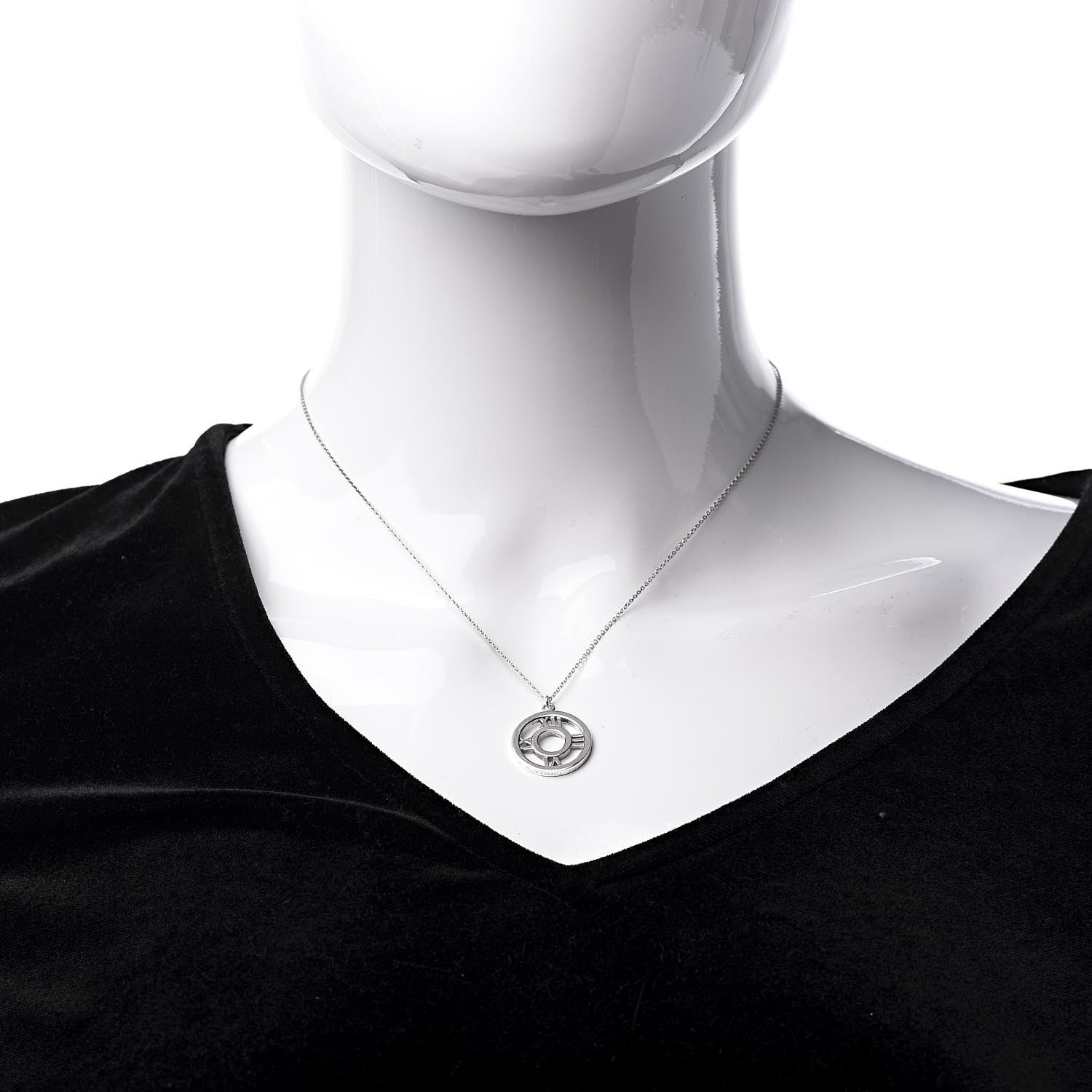 Tiffany Sterling Silver Medium Atlas Open Pendant Necklace 2 of 8