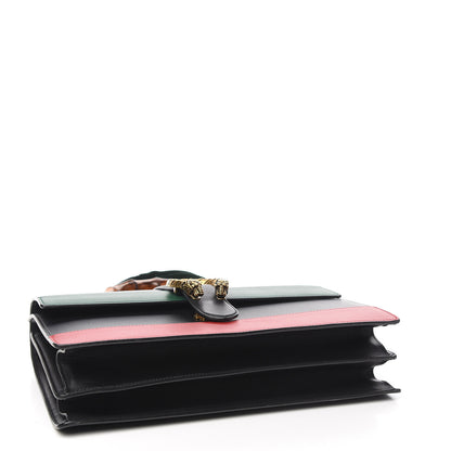 Gucci Calfskin Bamboo Web Large Dionysus Top Handle Bag Black Bright Evergreen Hibiscus Red 3 of 9