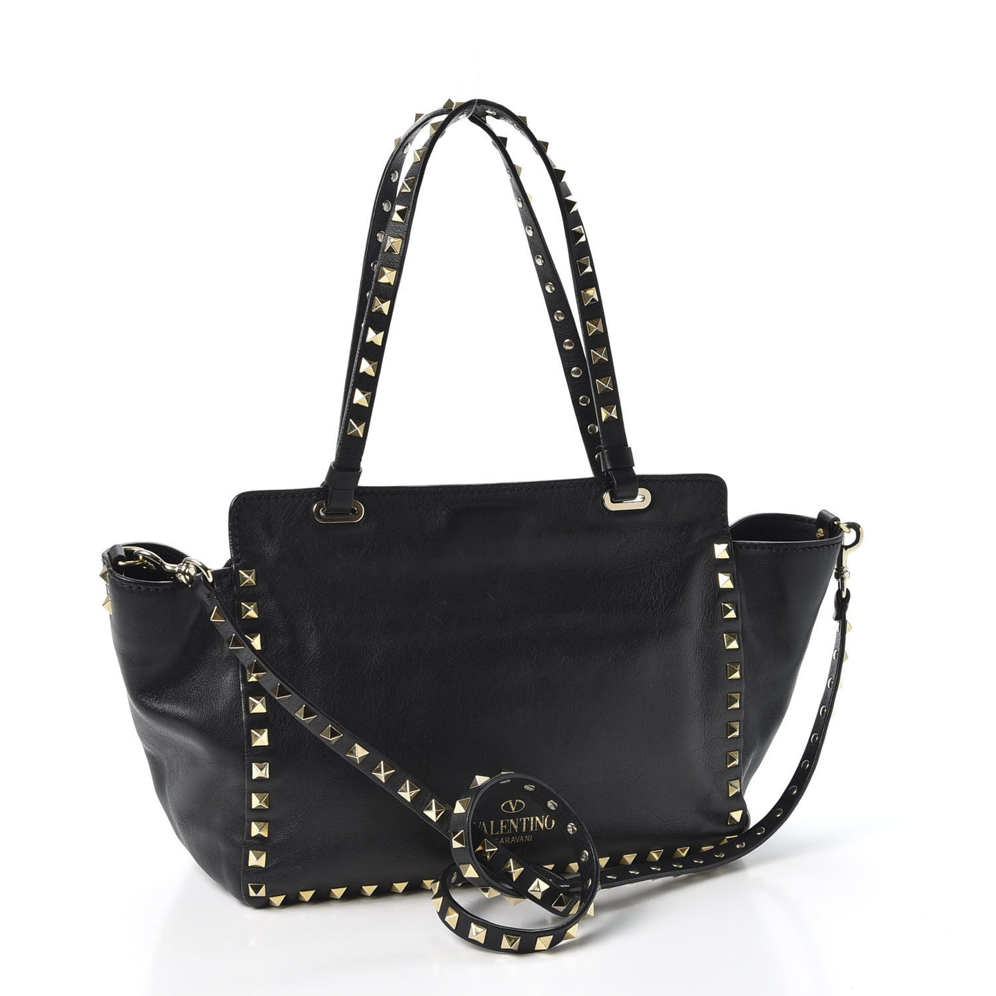 Vitello Small Rockstud Tote Black