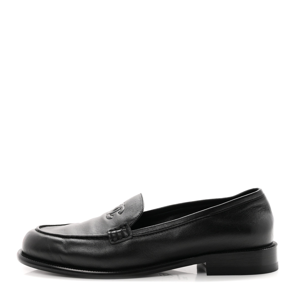 Lambskin CC Mocassin Loafers 38.5 Black