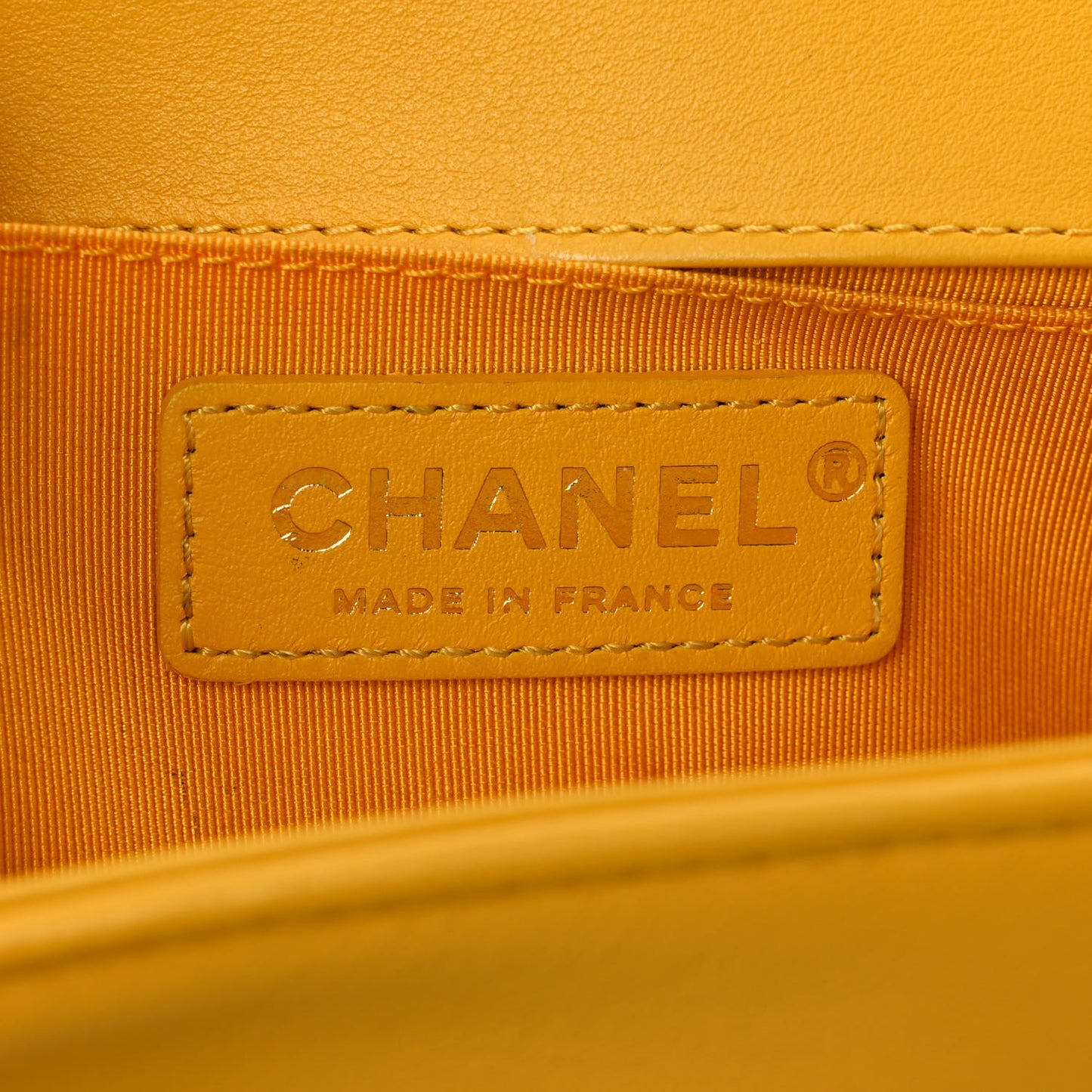Lambskin Quilted Small Boy Flap Yellow