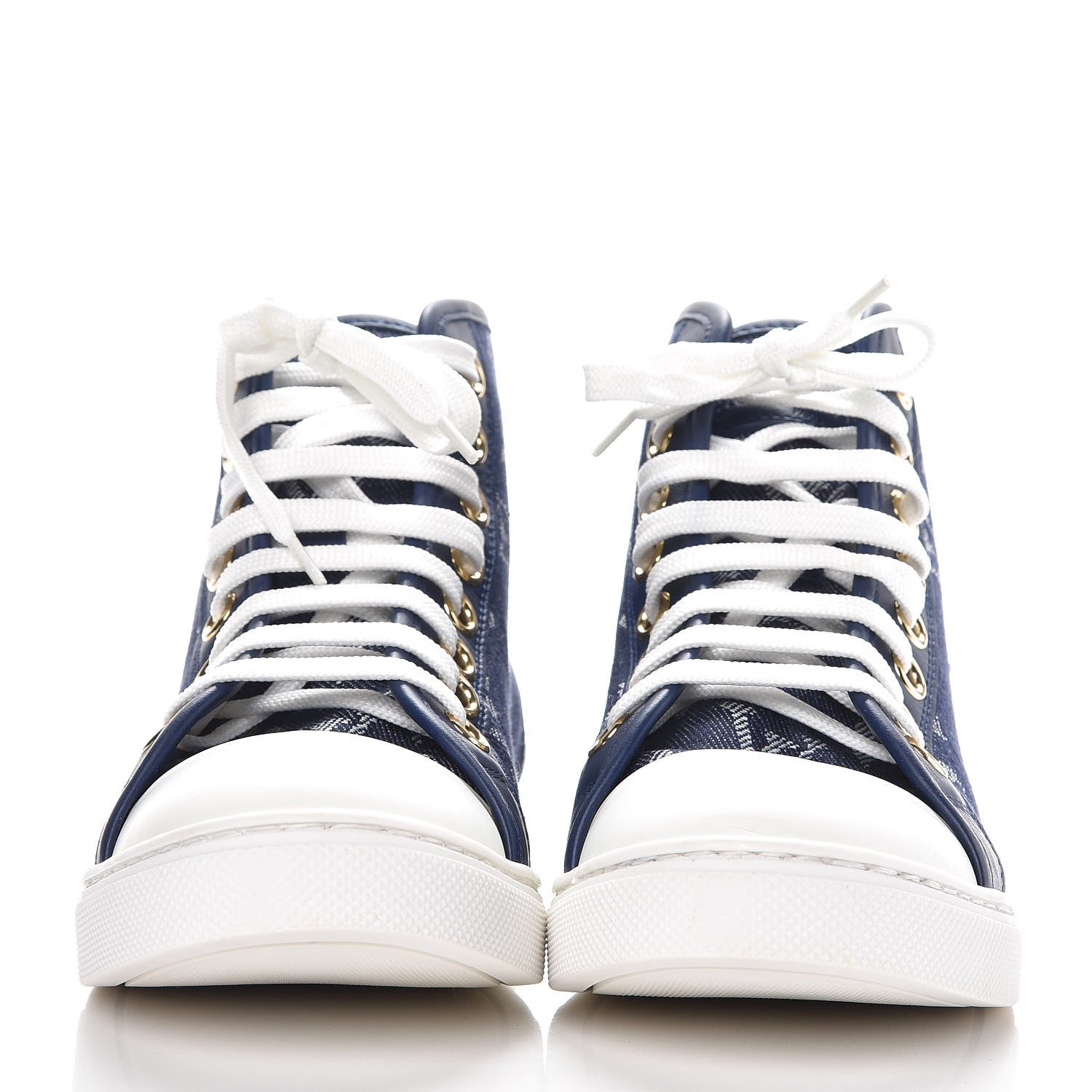 Louis Vuitton Monogram Denim Punchy Sneakers 35.5 Blue 2 of 9