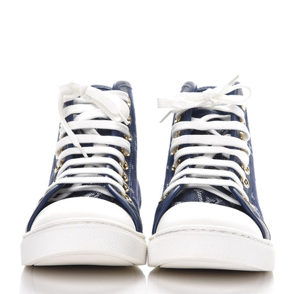 Louis Vuitton Monogram Denim Punchy Sneakers 35.5 Blue 2 of 9