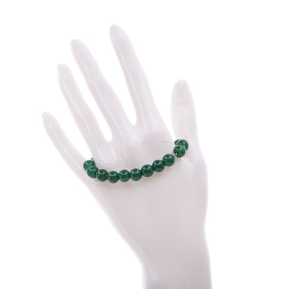 David Yurman Sterling Silver Green Onyx 8mm Spiritual Beads Bracelet 2 of 4