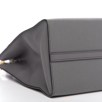 Prada Saffiano City Calfskin Medium Esplanade Tote Mercurio 9 of 10