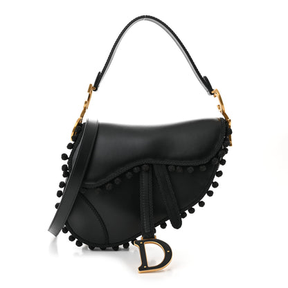 Christian Dior Calfskin Pom Pom Saddle Bag Black 1 of 10