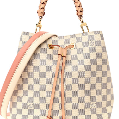Louis Vuitton Damier Azur Braided Neonoe MM Peach Cream 8 of 12