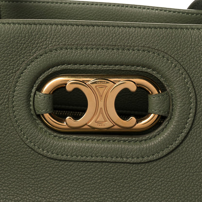 Celine Grained Calfskin Maillon Triomphe Medium Cabas Light Khaki 10 of 10