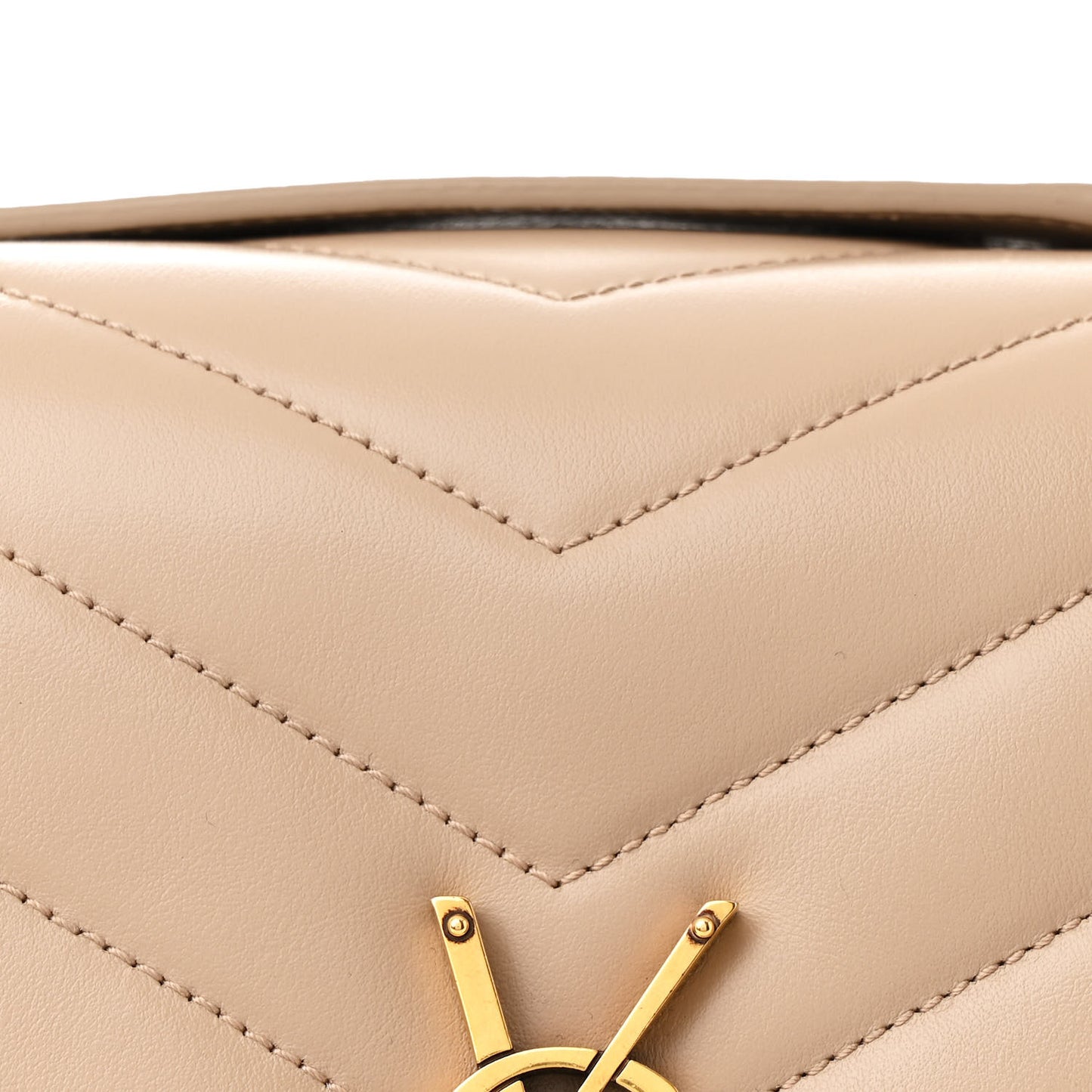 Calfskin Y Quilted Monogram Medium Loulou Chain Satchel Dark Beige