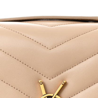 Saint Laurent Calfskin Y Quilted Monogram Medium Loulou Chain Satchel Dark Beige 9 of 12