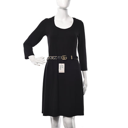 Gucci Calfskin Torchon Double G Chain 25mm Belt 80 32 Black 2 of 9