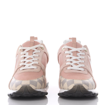 Louis Vuitton Suede Damier Azur Run Away Sneakers 37.5 Pink 2 of 8