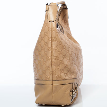 Gucci Guccissima Medium Horsebit Tassel Shoulder Bag Beige 4 of 9