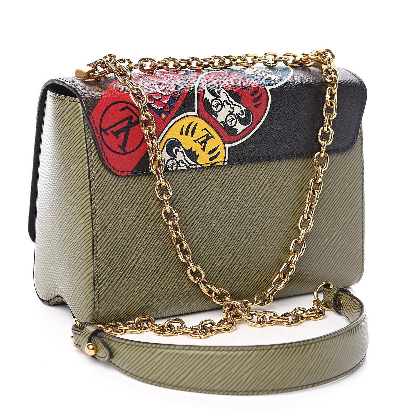 Epi Monogram Kabuki Twist Shoulder Bag MM Green