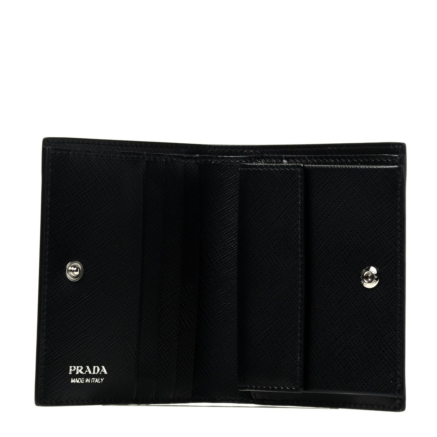 Saffiano Floral Print Bi-Fold Wallet Black