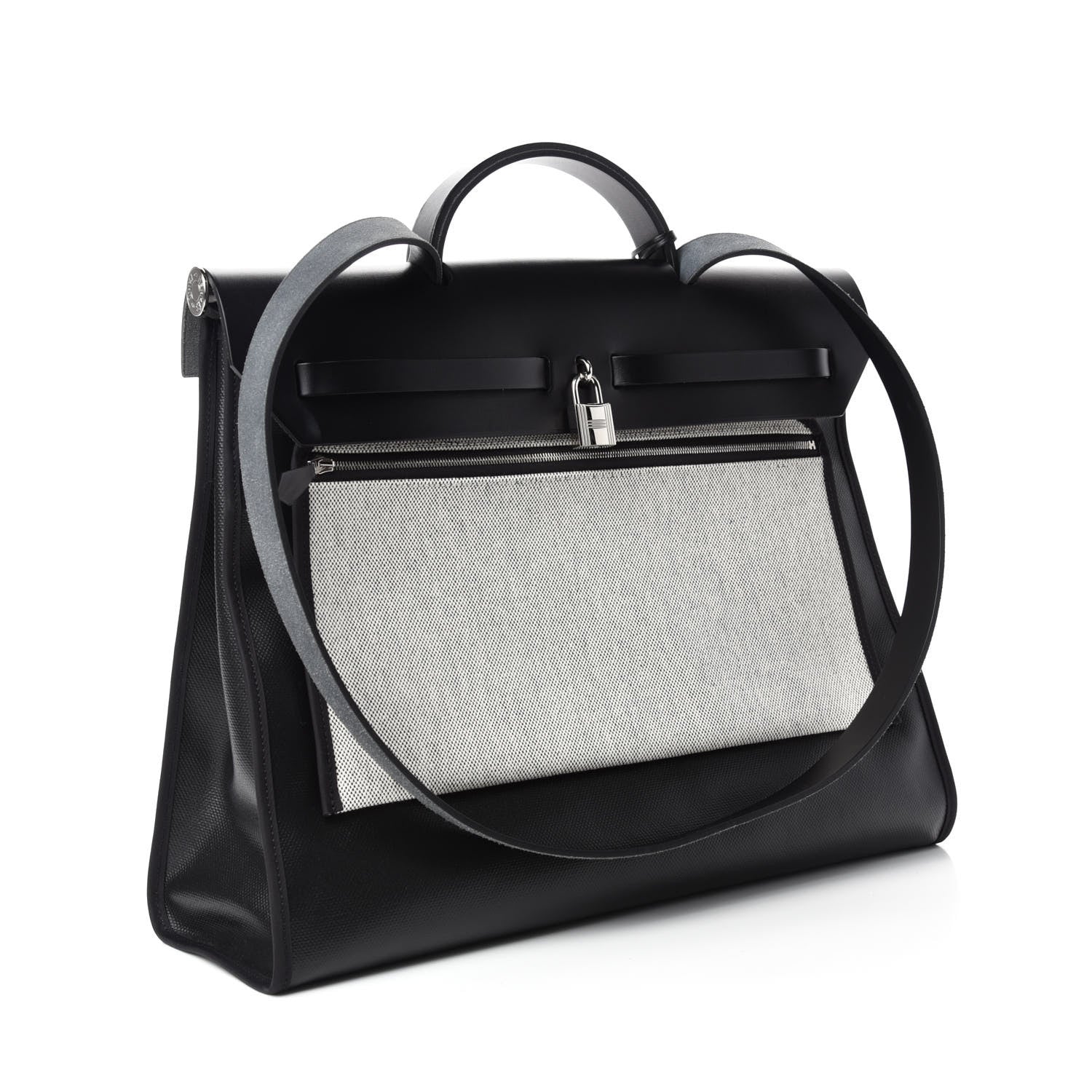 Hermes Toile H Berline Vache Hunter Herbag Zip 39 MM Black Ecru 3 of 10