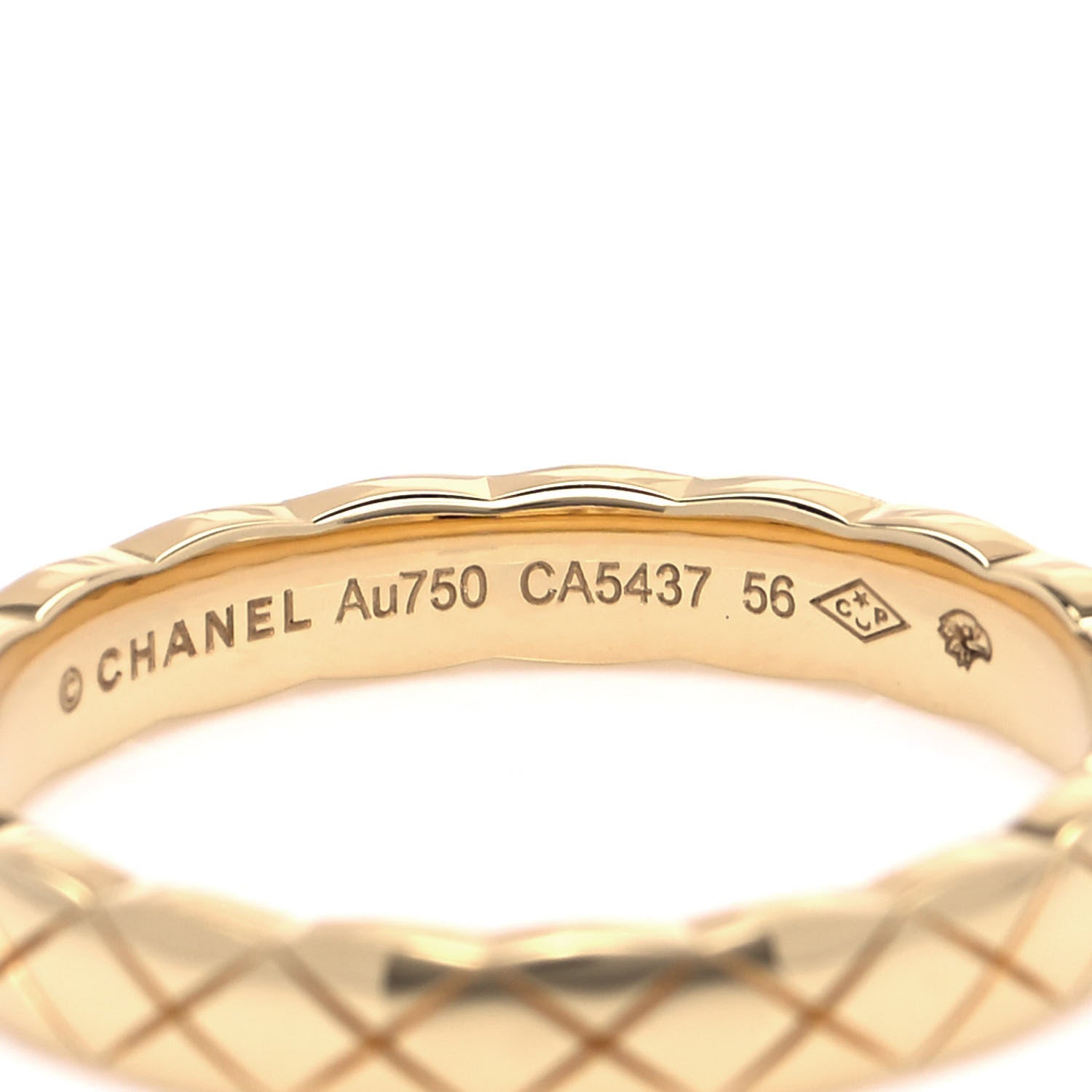 Chanel 18K Yellow Gold Mini Coco Crush Ring 56 7.5 4 of 5