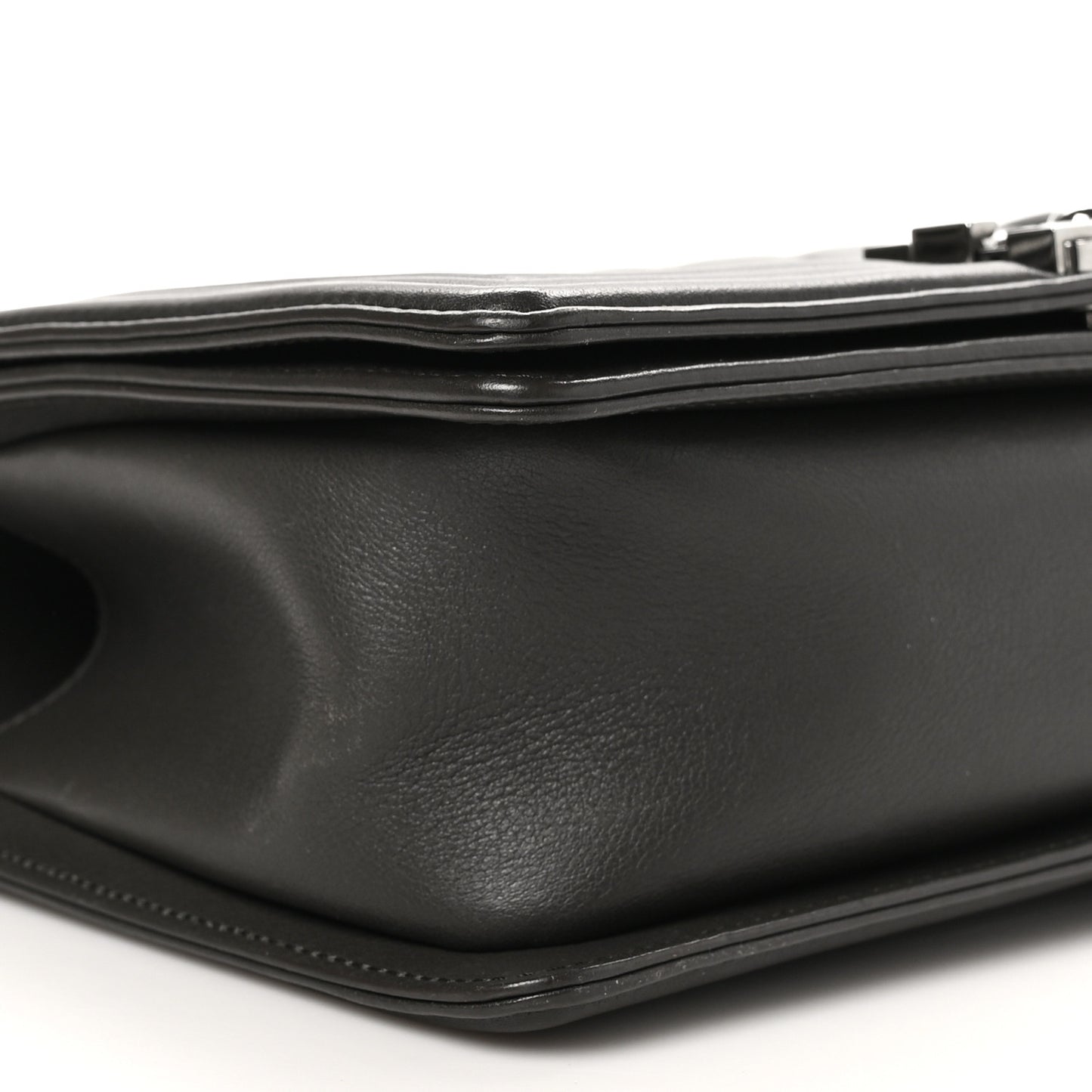 Lambskin Chevron Quilted Medium Boy Flap Dark Brown