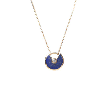 Cartier 18K Yellow Gold Diamond Lapis Lazuli XS Amulette de Pendant Necklace 4 of 6