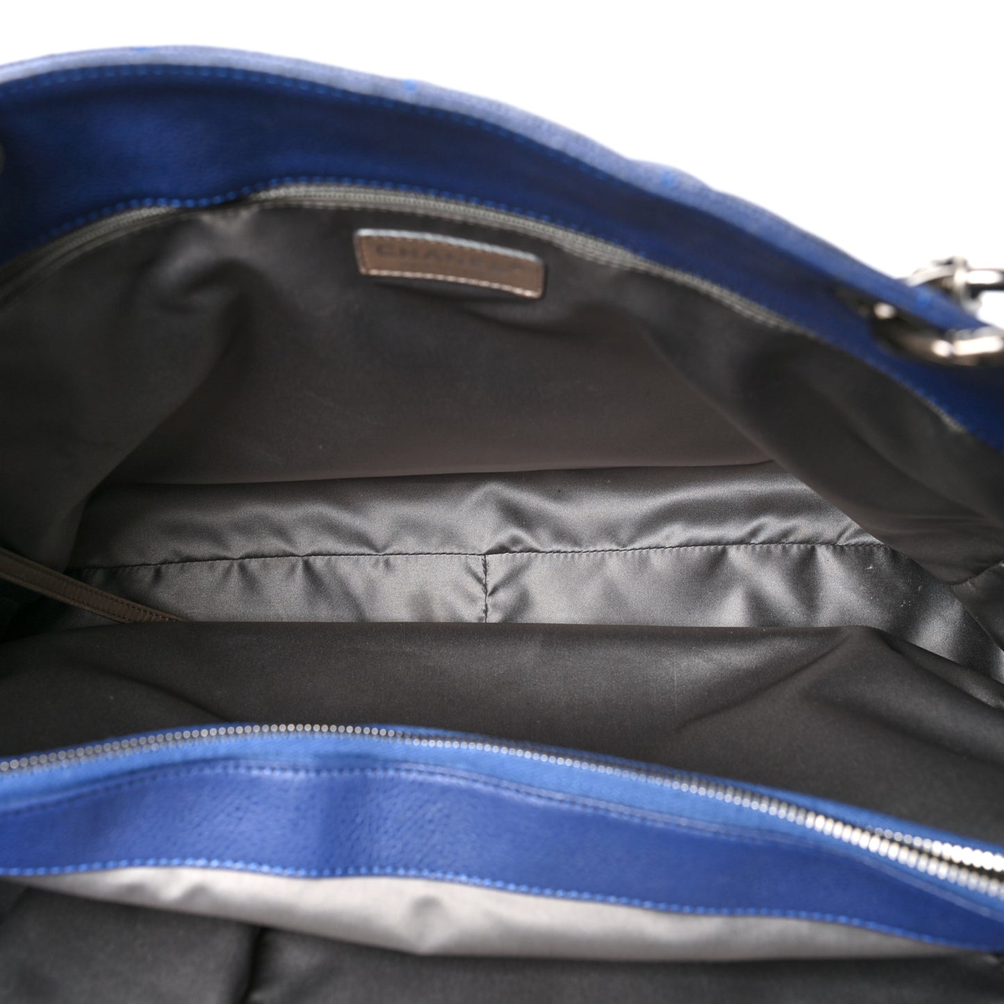Caviar Quilted XXL Grand Shopping Tote GST Navy Blue