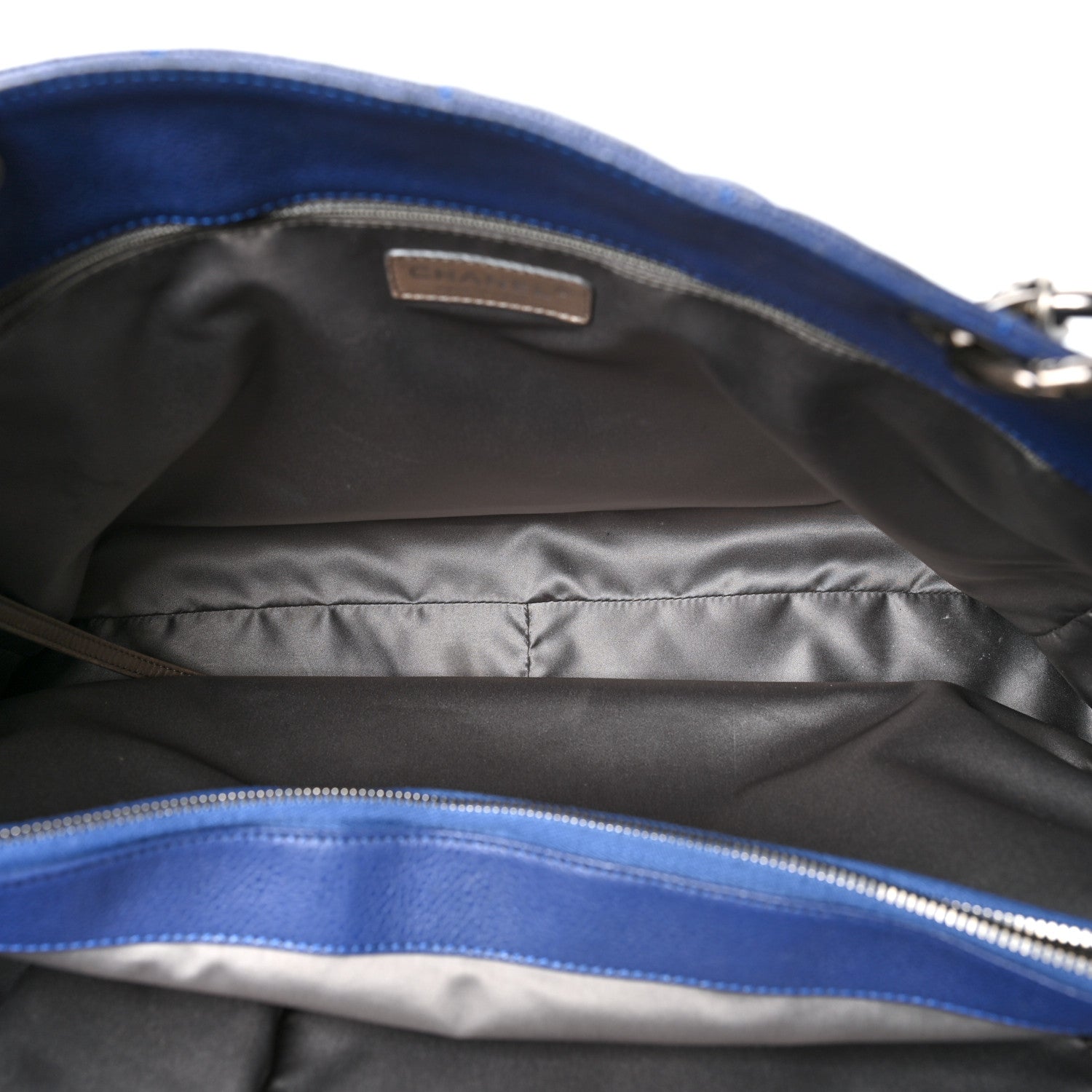 Chanel Caviar Quilted XXL Grand Shopping Tote GST Navy Blue 5 of 13