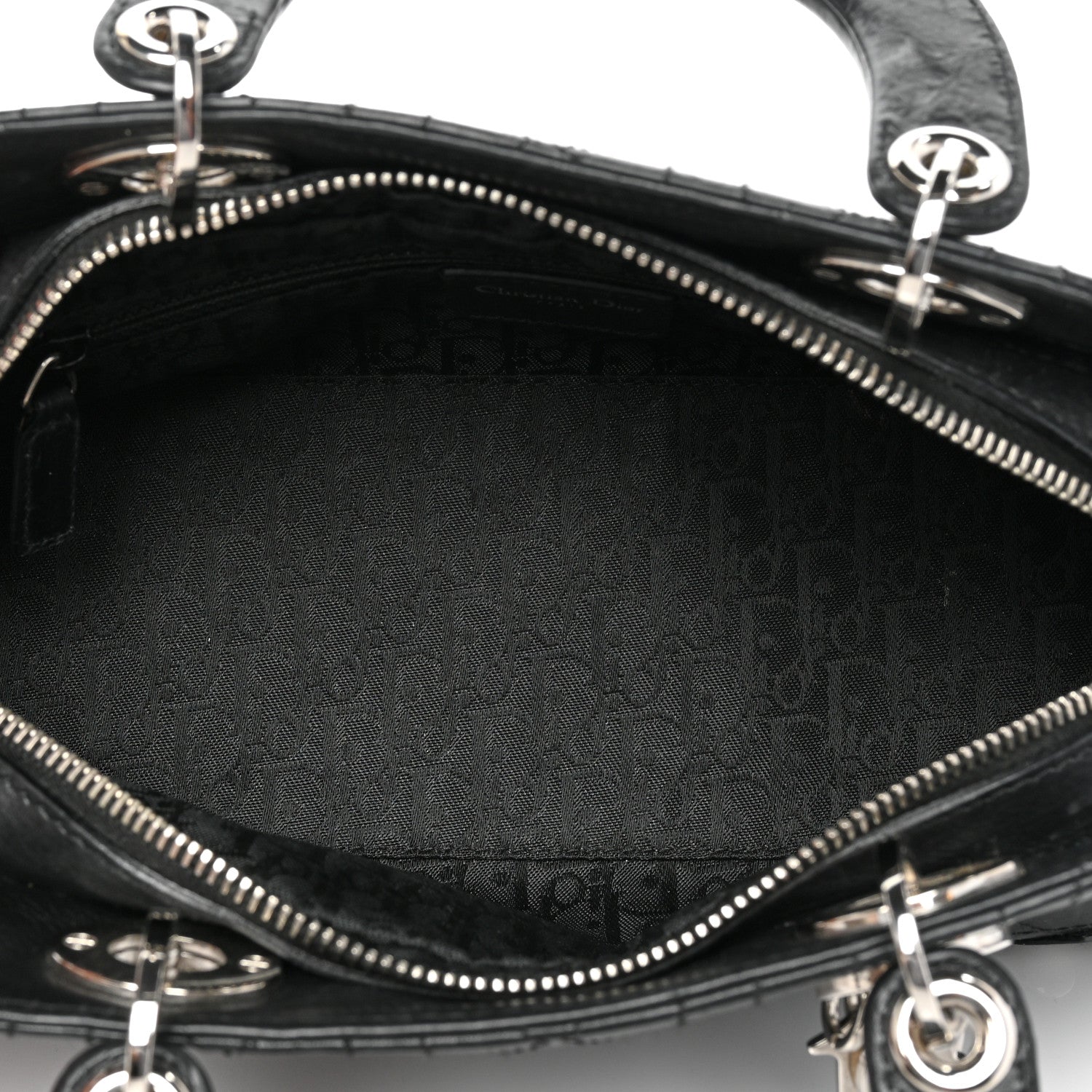 Christian Dior Calfskin Cannage Stitched Small Lady East West Lady Dior Black 5 of 11