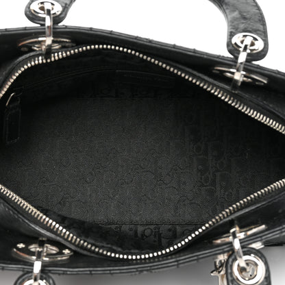 Christian Dior Calfskin Cannage Stitched Small Lady East West Lady Dior Black 5 of 11